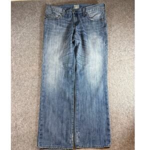 Rock & Republic Jeans Mens Blue Denim Relaxed Straight Leg Streetwear 36x32